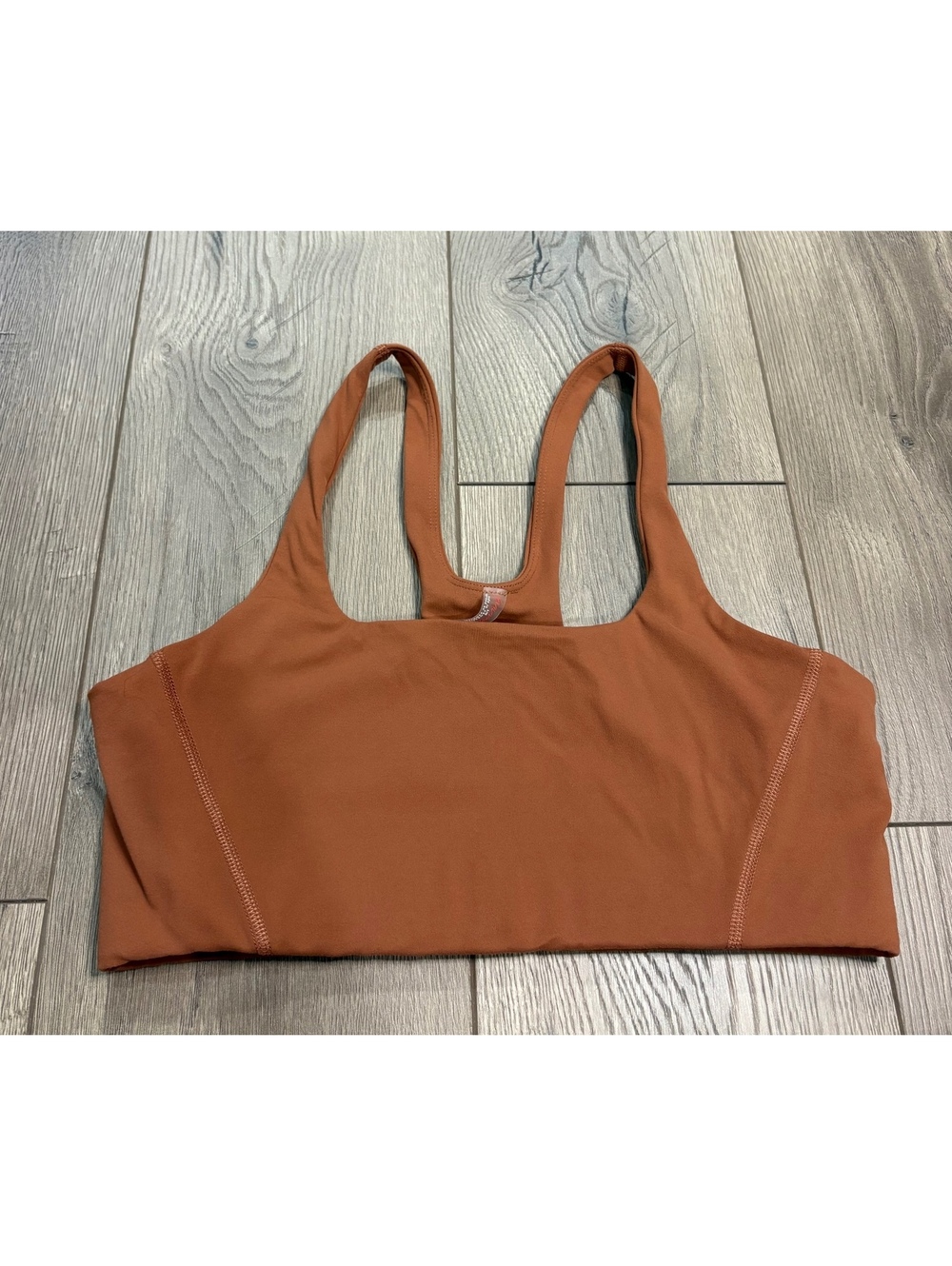 Free People Movement brown sports bra size large never better square neck